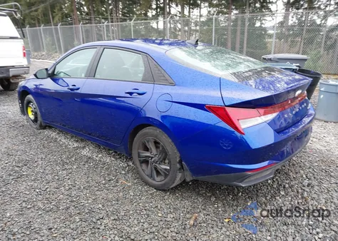 2022 Hyundai Elantra Hybrid Blue from USA, damaged, VIN KMHLM4AJXNU025774
